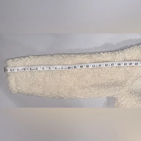 J.Crew Sherpa Soft Sherpa Half Zip Fleece Front Pockets Pull Waist Pullover - Picture 11 of 12